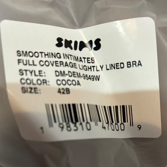 SKIMS Smoothing Intimates Full‎ Coverage Bra Cocoa 42B Lightly Lined NWT - Picture 4 of 4